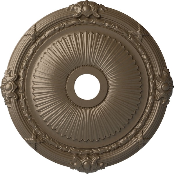 Ekena Millwork Heaton Ceiling Medallion (Fits Canopies up to 6 1/2"), 27 1/2"OD x 3 7/8"ID x 2 1/4"P, Warm Silver CM27HEWSS - main